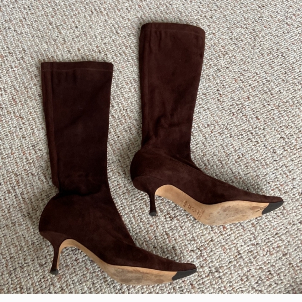 Jimmy Choo Elegant Brown Knee-High Boots - Picture 4 of 4